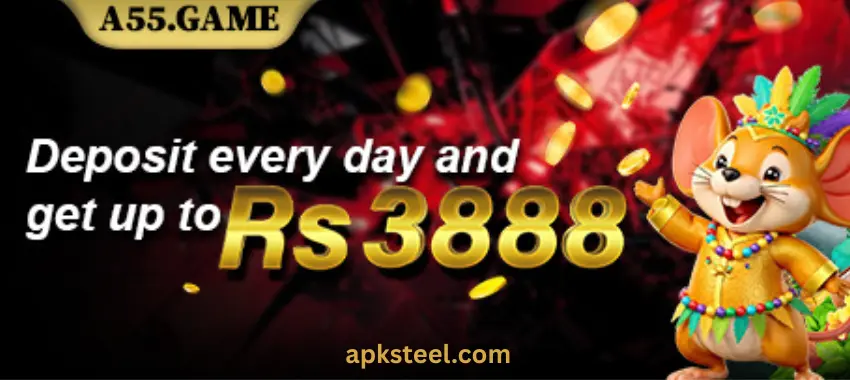 A55 Game banner play & earn real cash online.